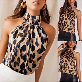 Blusa Feminina Animal Print Gola Alta